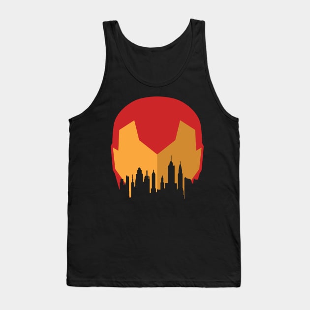 Iron-Man Cityscape Tank Top by ArtbyCorey